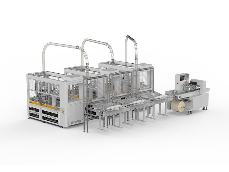Solution For Connecting 3 MYC-OCM12 Paper Cup Machine with Paper cup Packaging Machine in Canada