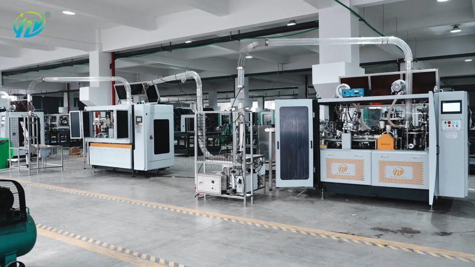 MYC-120 paper cup machine and MYC-DW120 paper cup sleeve machine connection solution