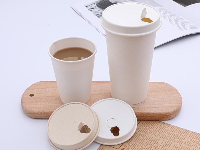 Flat paper lid for hot and cold drinks