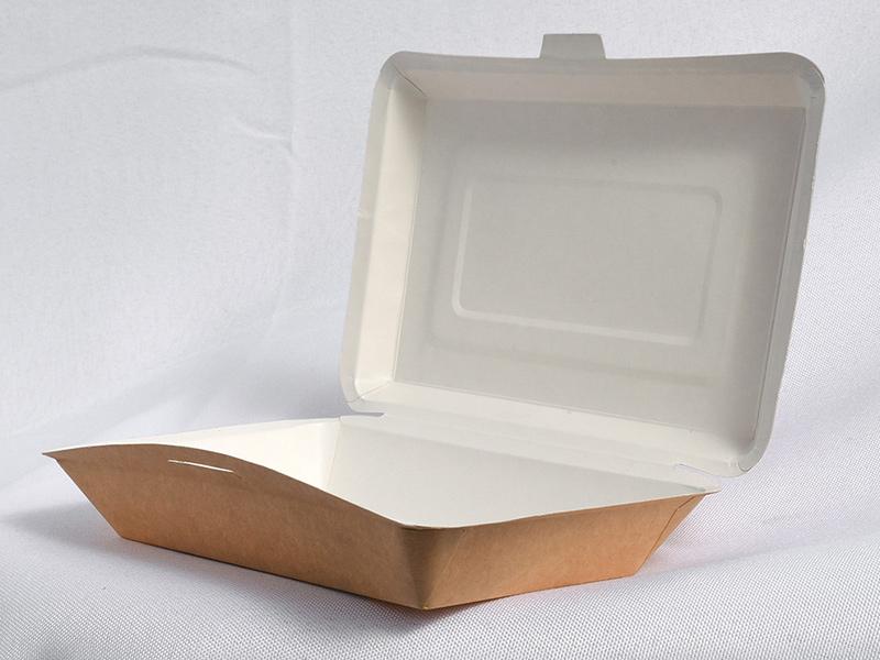 Recyclable environmentally friendly single-grid paper lunch box