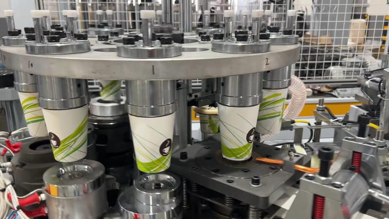 MYC-OCM100 simple model Ultrasonic Paper Cup Machine Running Video