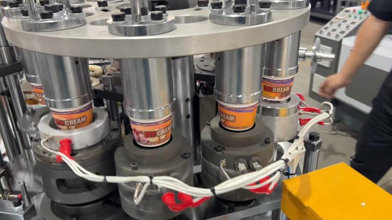 MYC-OCM100 simple model Ultrasonic Ice cream Cup Machine Running Video