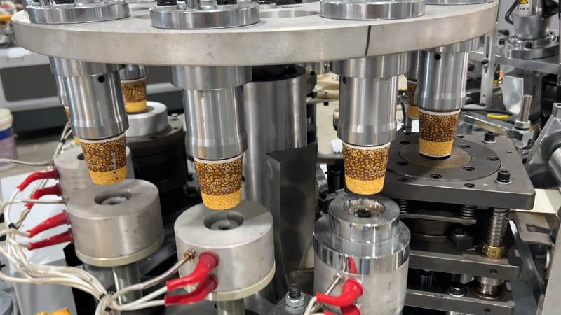 2.5oz MYC-OCM100 simple model Ultrasonic Paper Cup Machine Running Video