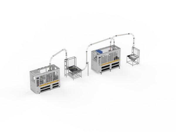 MYC-OCM22 Paper Cup Machine connect MYC-DW100 Paper Cup Sleeve Machine solution in Indonesia