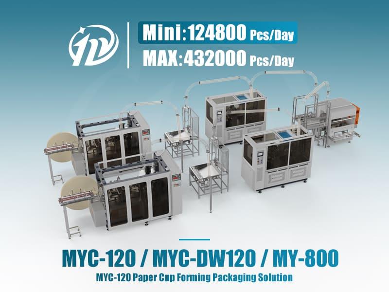 آلة تشكيل الأكواب الورقية MYC-120 وخط تشكيل تغليف إنتاج الأكواب الورقية مزدوجة الجدار