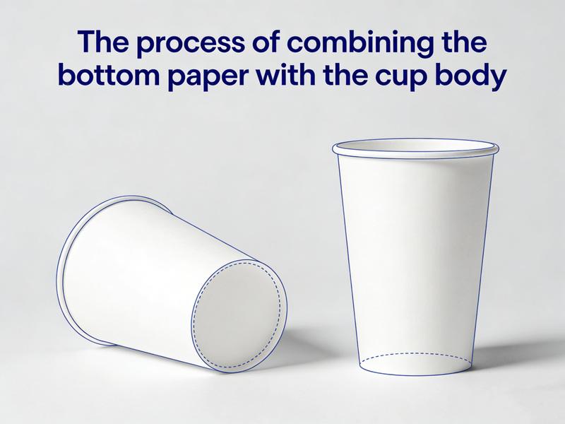 From paper fan to finished cup: The process of combining the bottom paper of the cup with the cup body