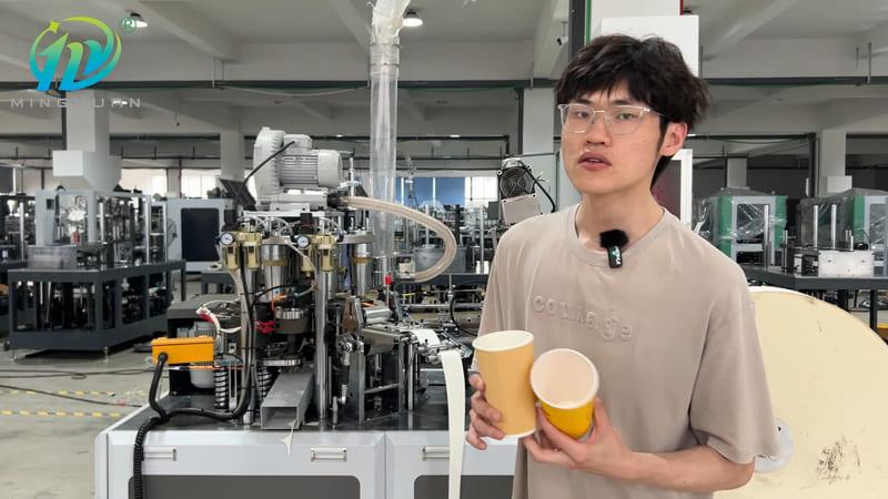 Introduce to 12oz corrugated and hollow double-wall paper cup production line