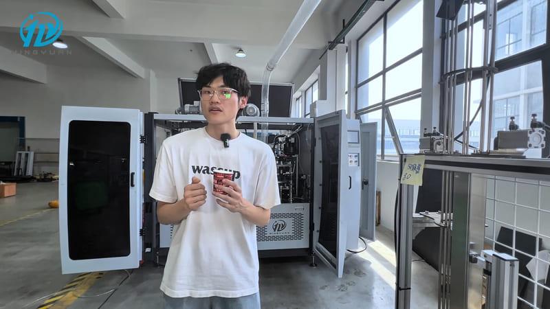 Introduce to MYC-120 paper cup machines connecting cup collection table solution