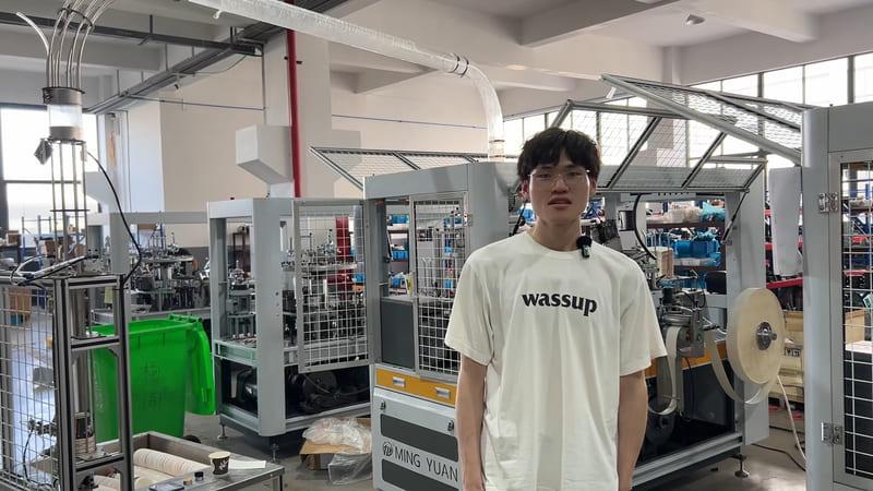 Introduce to OCM12 Intelligent model paper cup machines connecting cup collection table solution