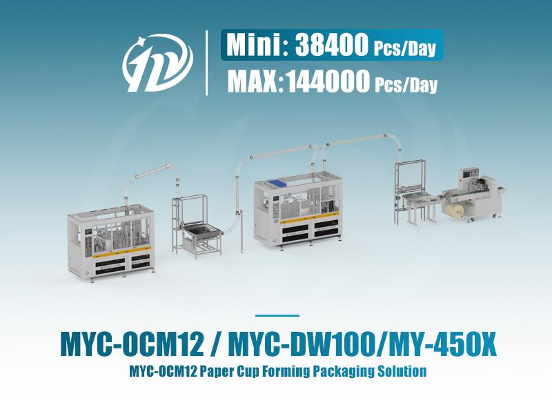 MYC-OCM12 paper cup machine with MYC-DW100 cup sleeve Machine and MY-450X Packing machine Solution Catalog