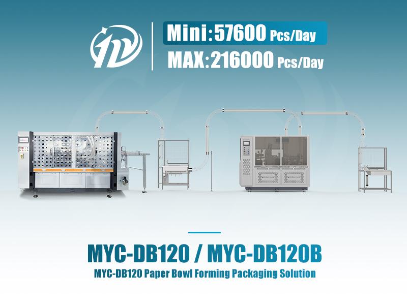 MYC-DB120 paper bowl making machine with MYC-DW120B Double Wall paper bowl machine Production line