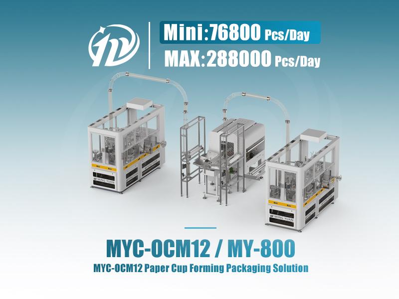 Two MYC-OCM12 intelligent model paper cup machine with MY-800 packing machine Production line Catalog