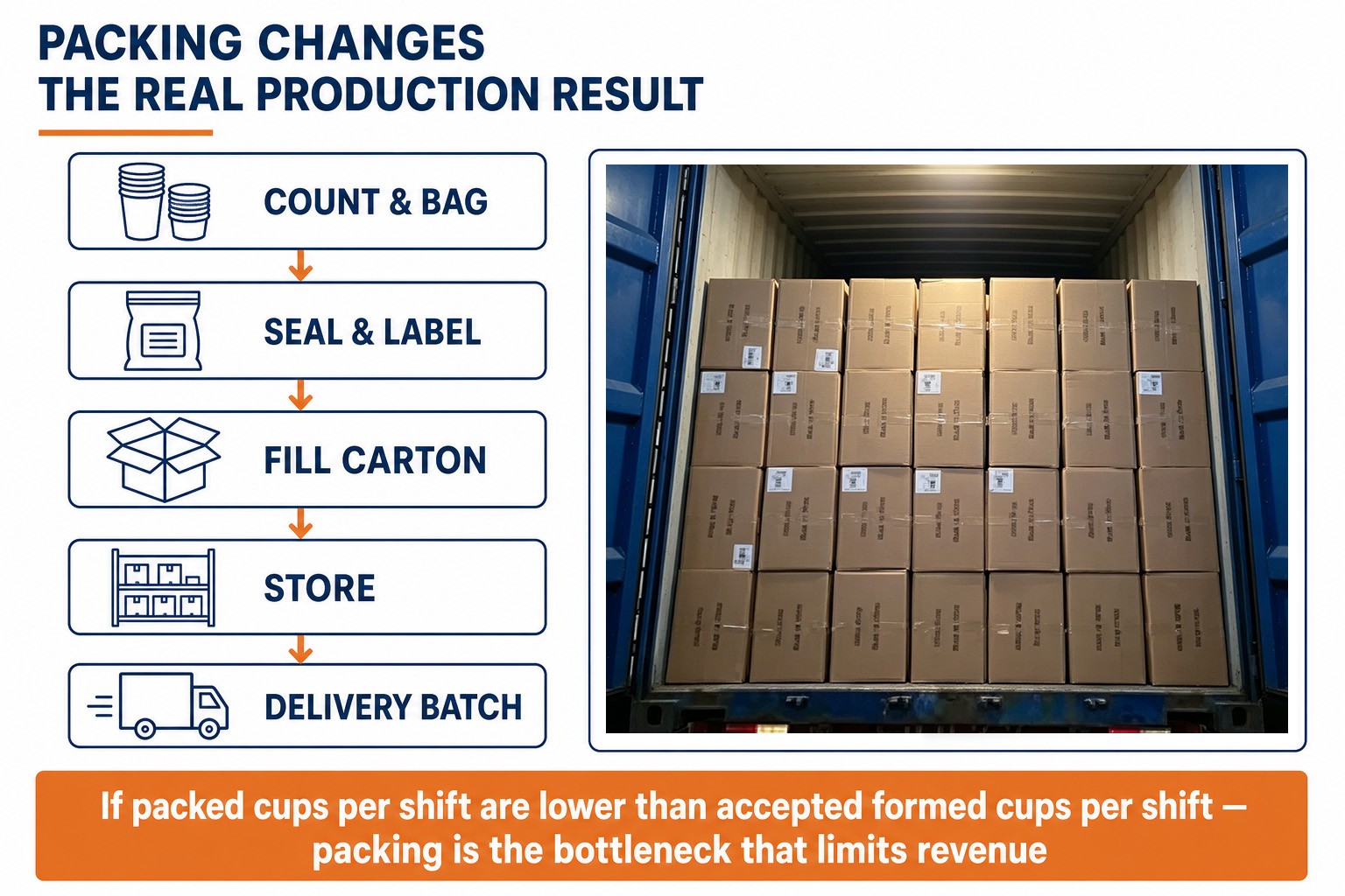 How packing changes the real production result